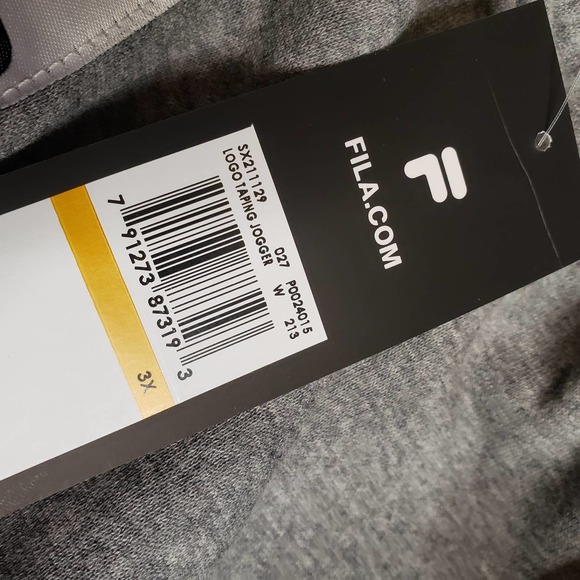 FILA Logo taping gray joggers sweatpants 3X - Picture 3 of 5